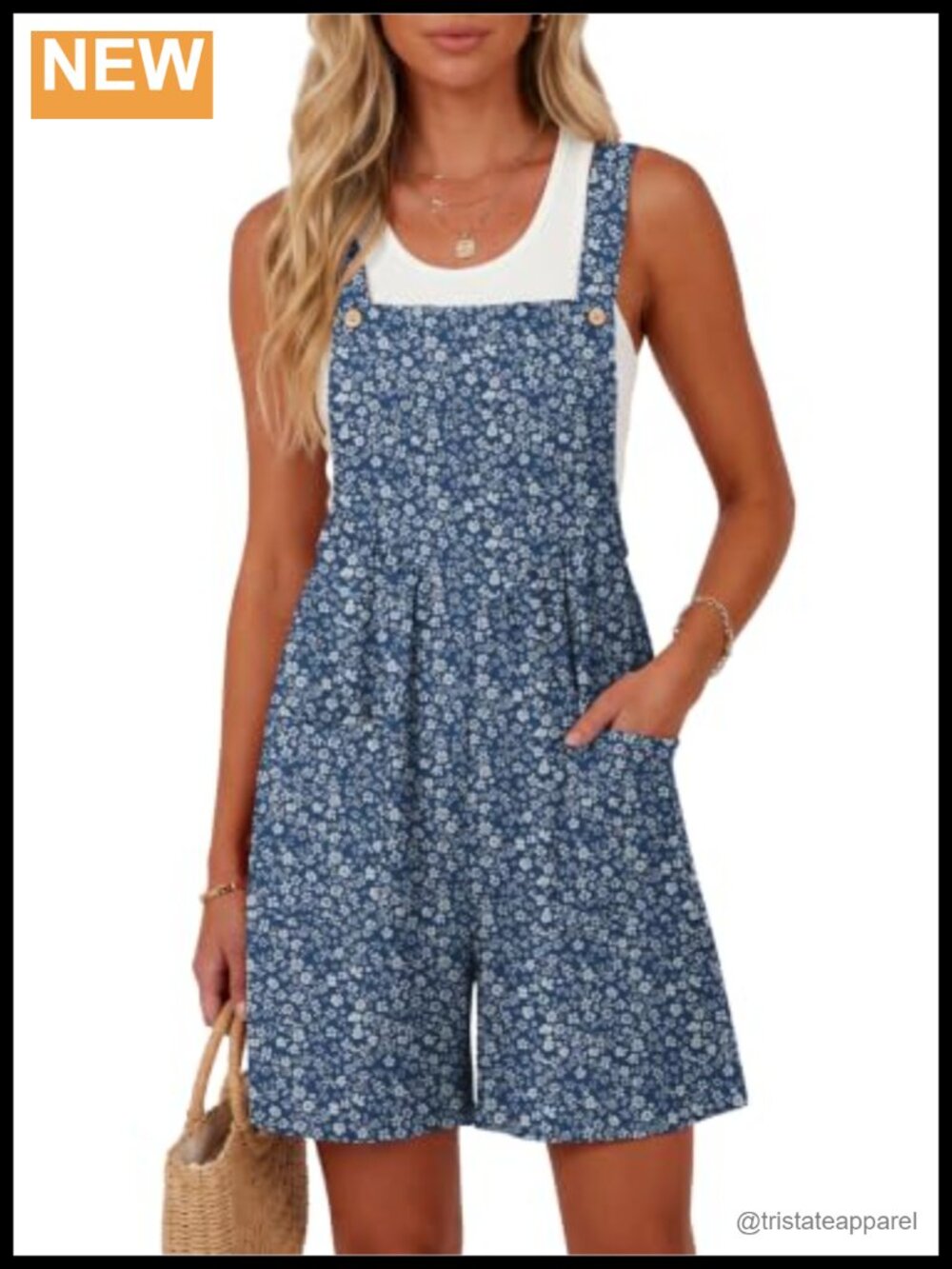 Lepunuo Women's Summer Romper Sleeveless Square Neck Jumpsuit with Pockets